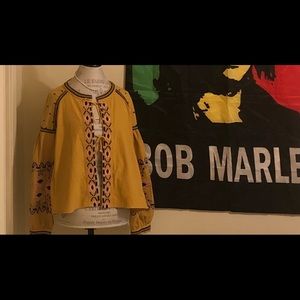 Women’s RD & KoKo Yellow Embroidered Boho Top